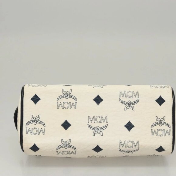MCM Vicetos Logogram Hand Bag PVC Leather White - Picture 6 of 16